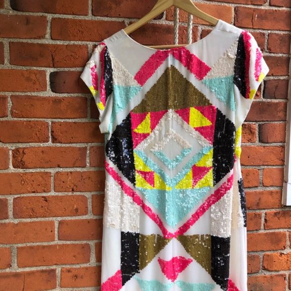 Sequined French Connection silky t-shirt dress - Picture 6 of 8